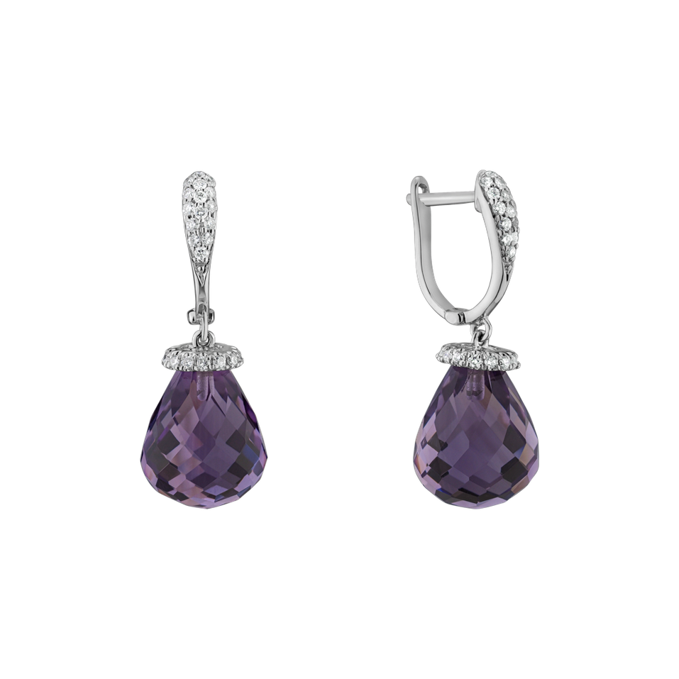 Diamond earrings with Amethyst Traugott