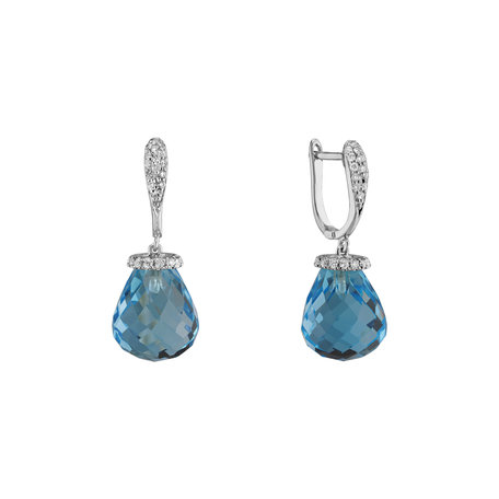 Diamond earrings with Topaz Traugott