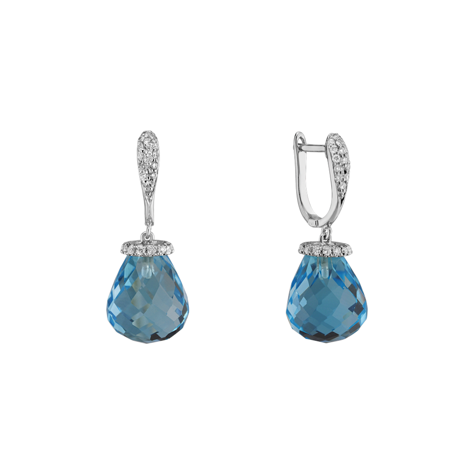 Diamond earrings with Topaz Traugott