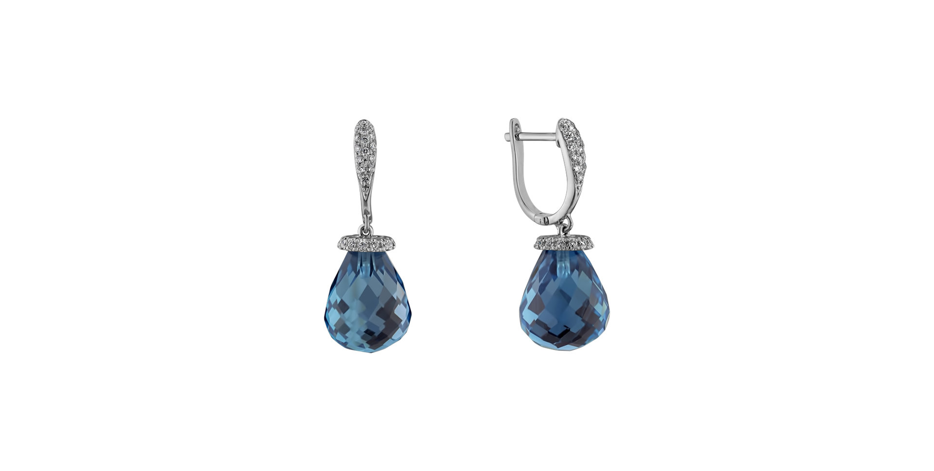 Diamond earrings with Topaz Traugott