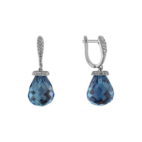 Diamond earrings with Topaz Traugott