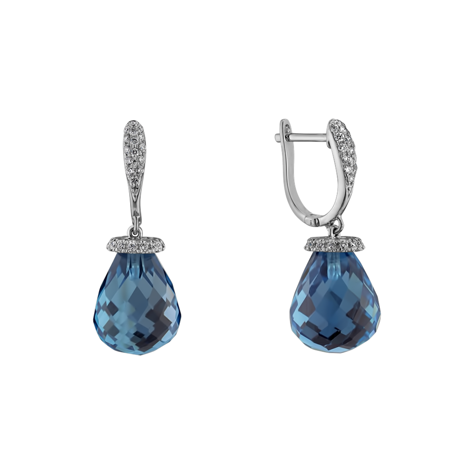 Diamond earrings with Topaz Traugott