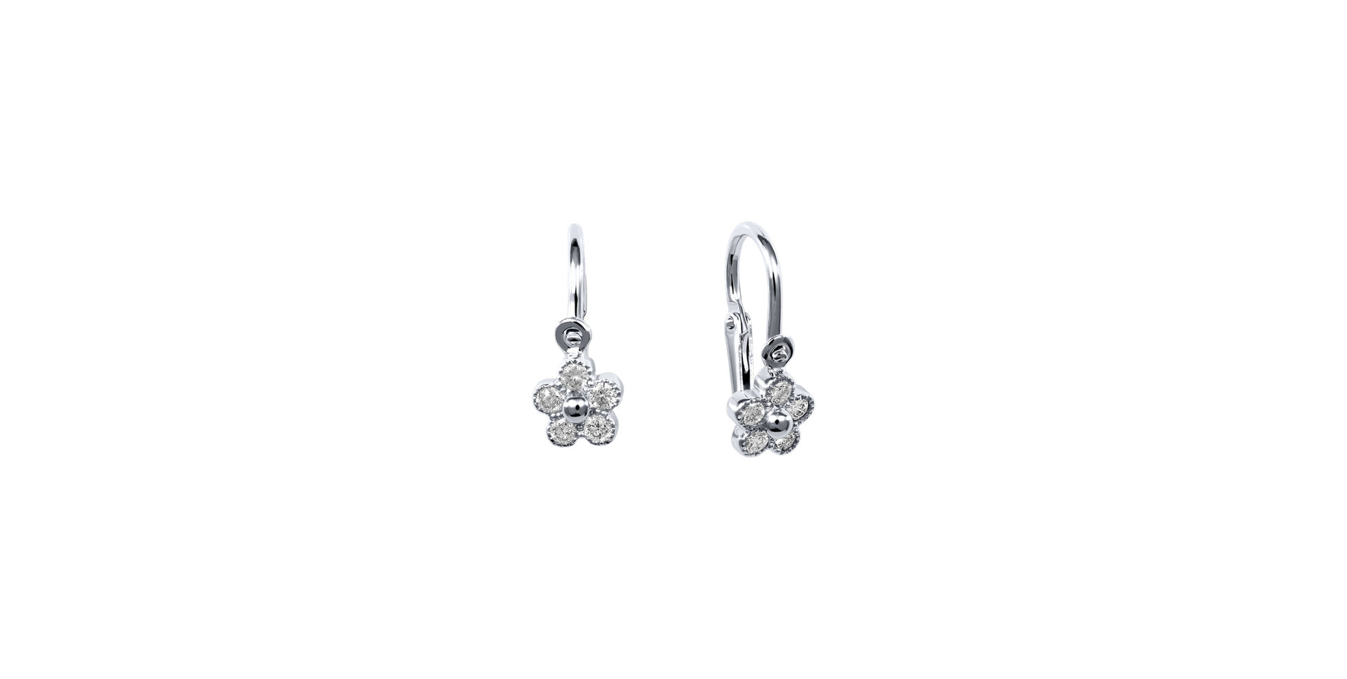 Children's diamond earrings Diamond Flower
