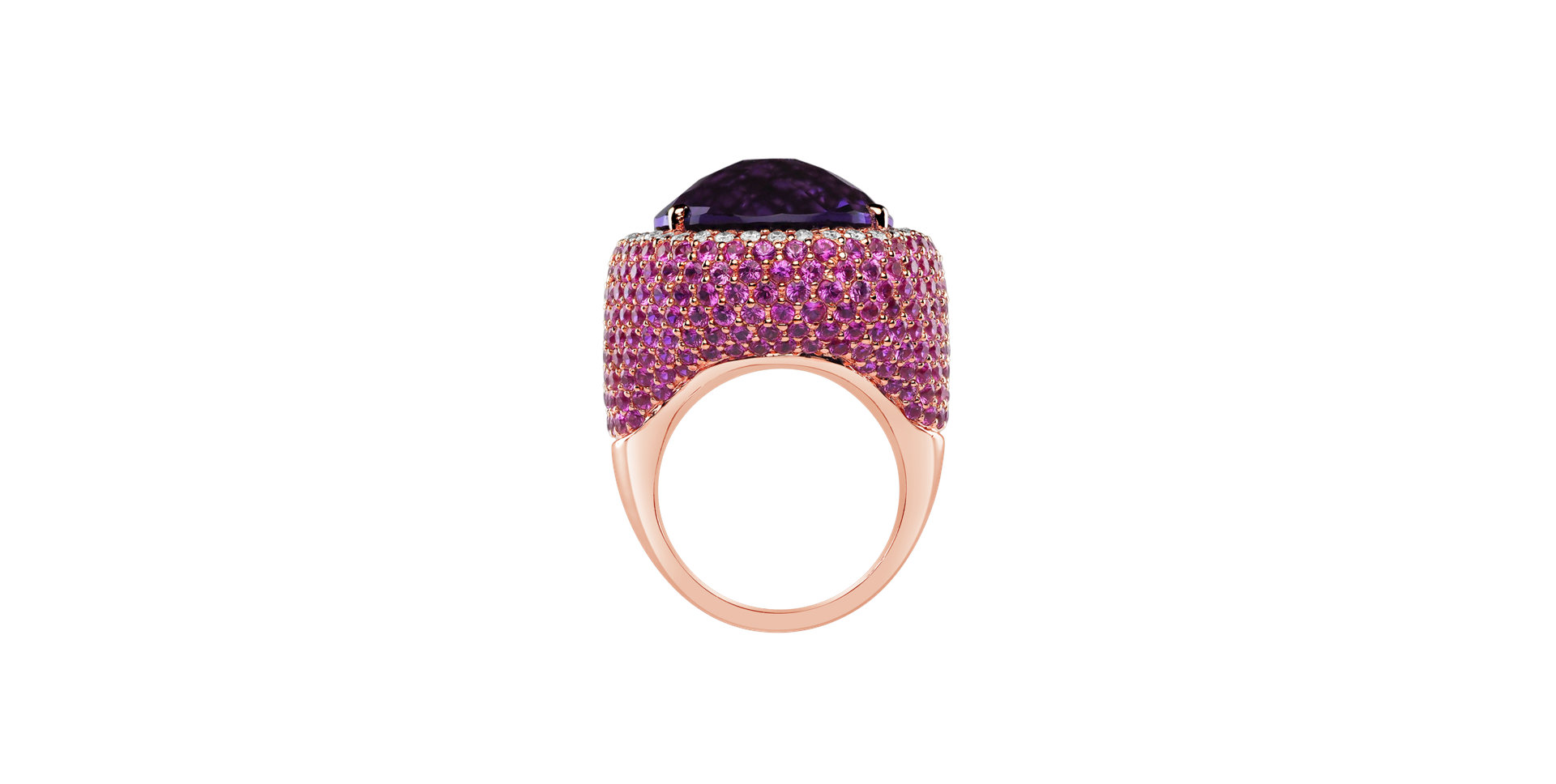 Diamond ring with Amethyst and Sapphire Violetta