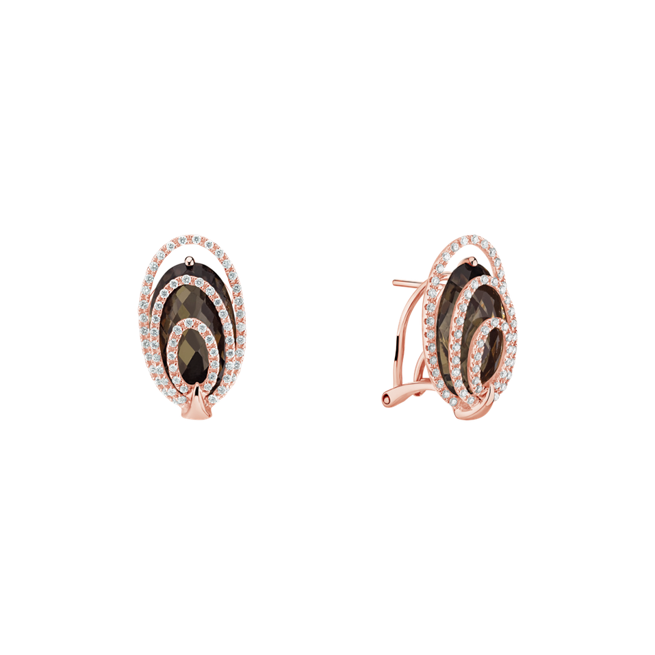 Diamond earrings with Quartz Queen Treasure