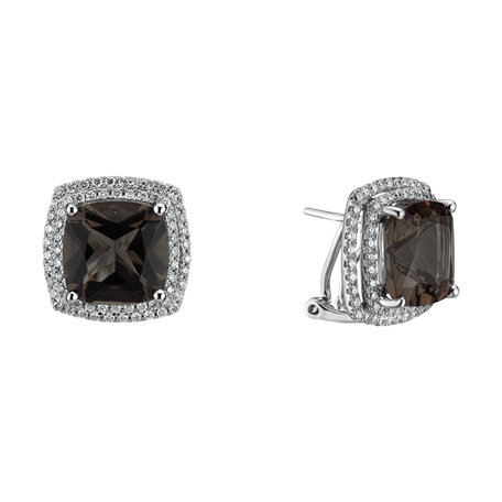 Diamond earrings with Quartz Xavius