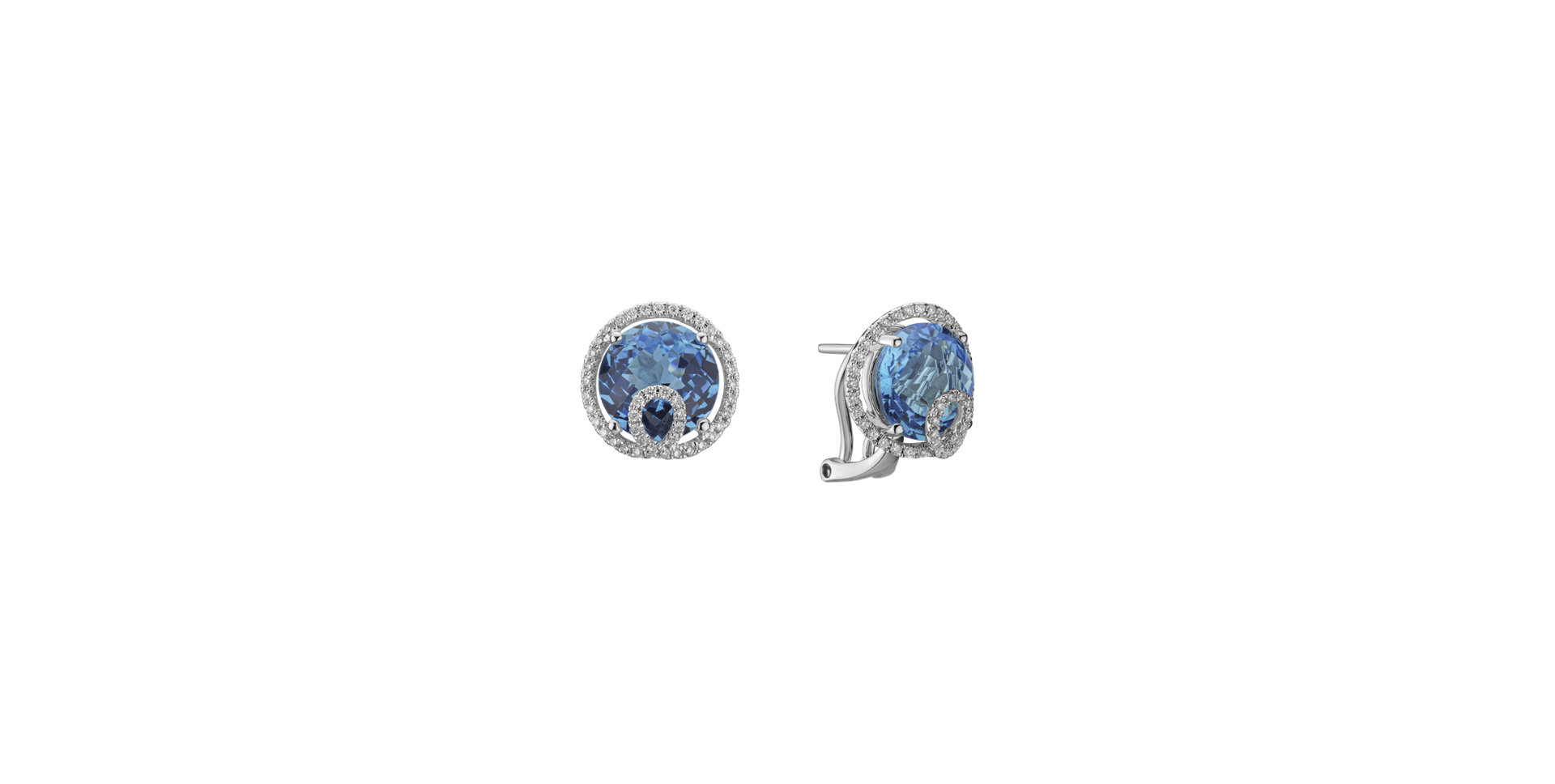 Diamond earrings with Topaz Mannette