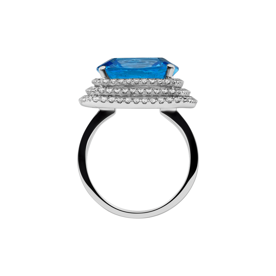 Diamond ring with Topaz Ofelia
