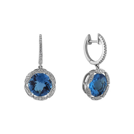 Diamond earrings with Topaz Astral Projection