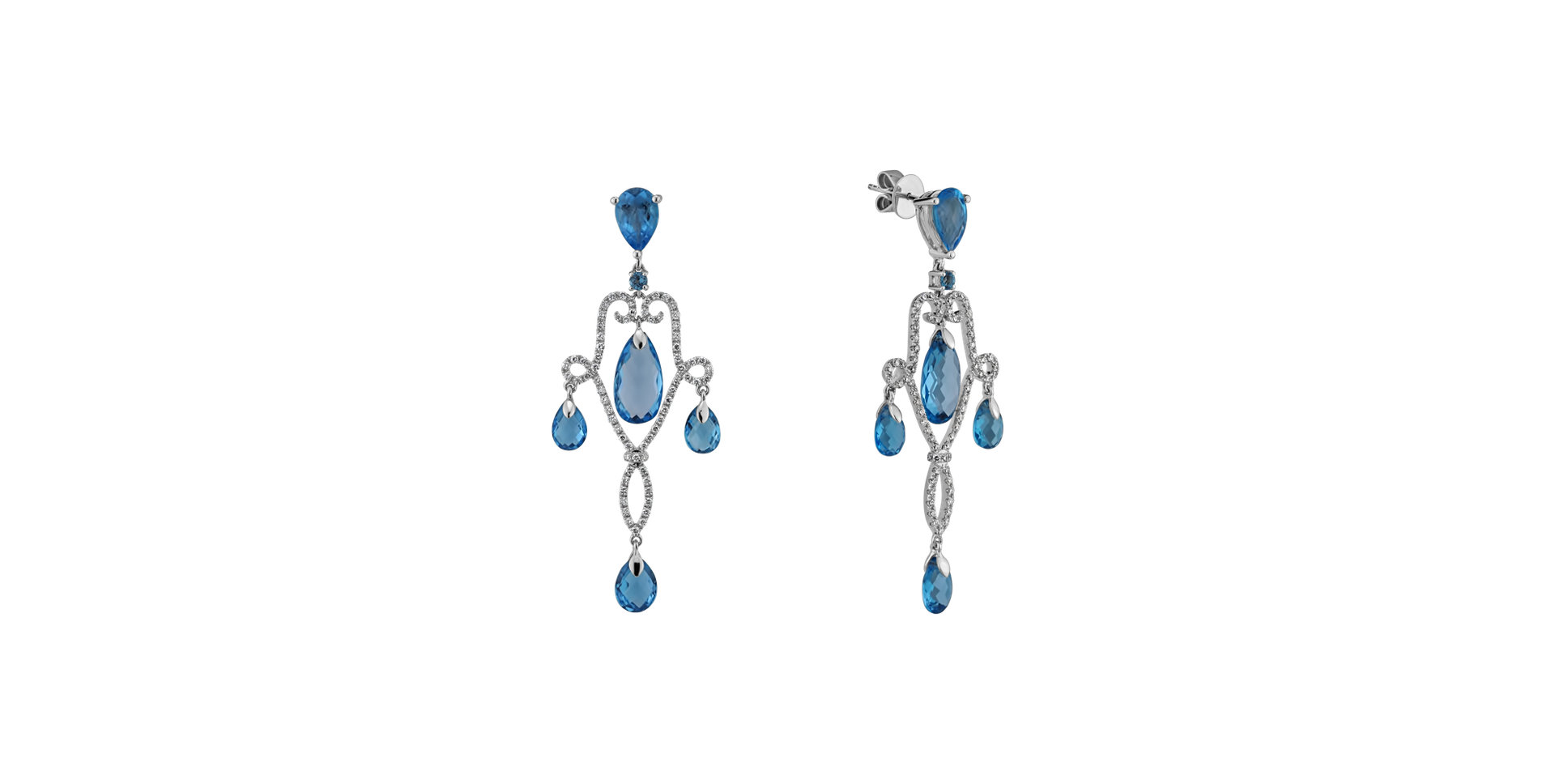 Diamond earrings with Topaz Keleseth
