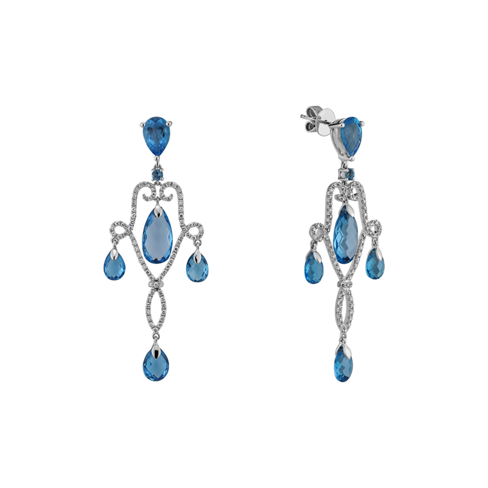 Diamond earrings with Topaz Keleseth