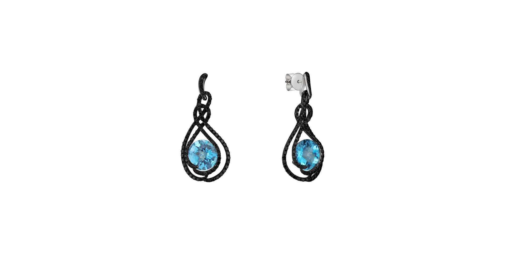 Earrings with Topaz and black diamonds Clio