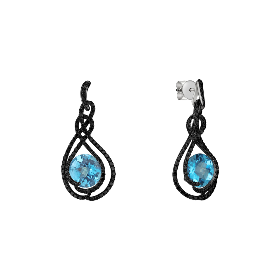 Earrings with Topaz and black diamonds Clio
