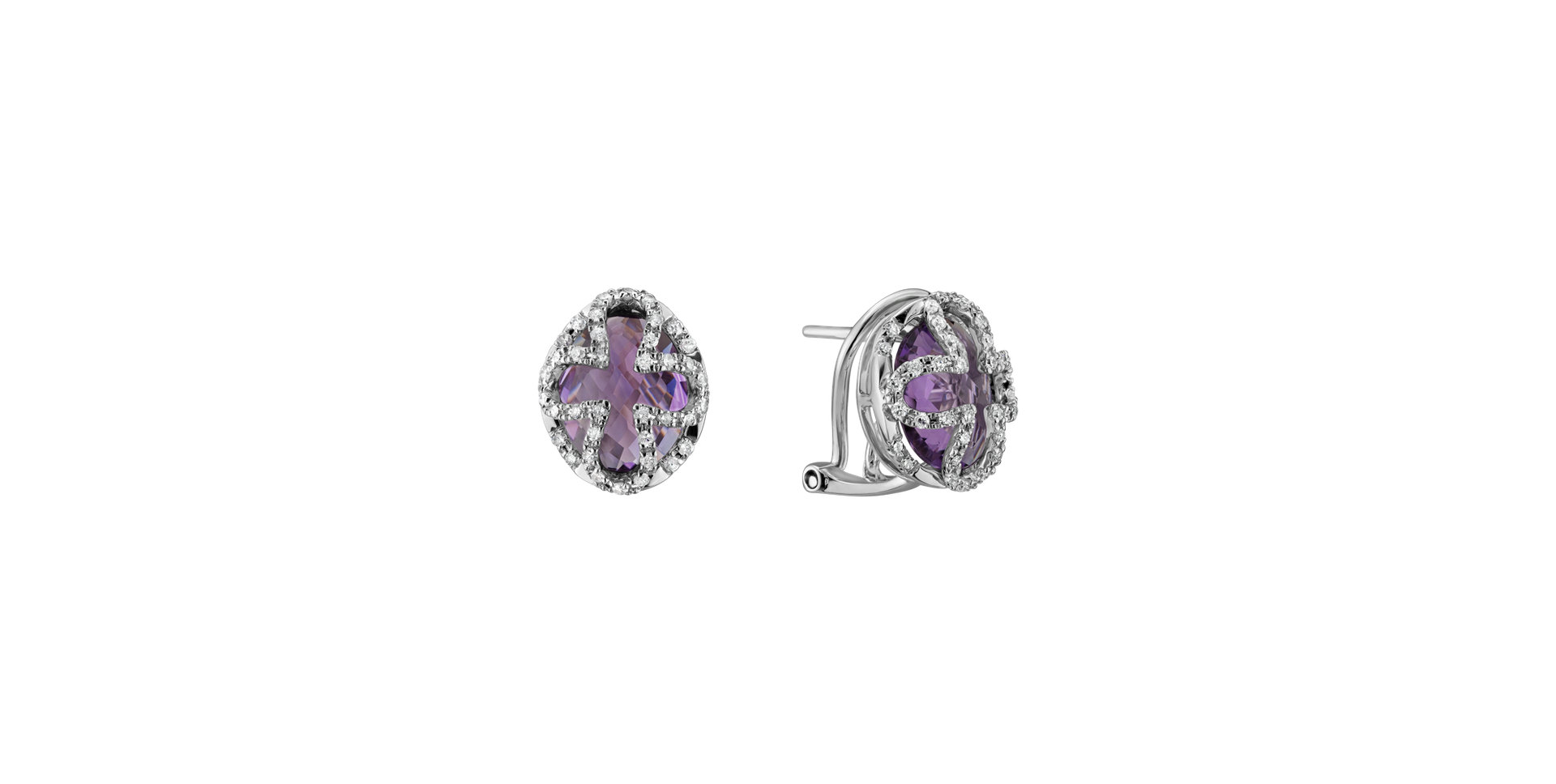 Diamond earrings with Amethyst Hamilton