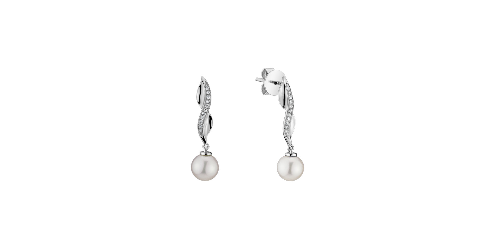 Diamond earrings with Pearl Sea of Tranquility