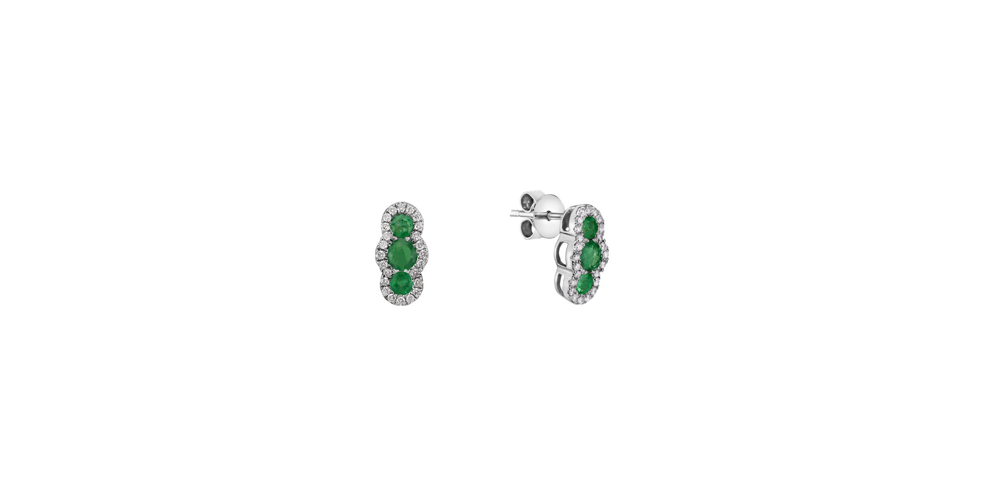 Diamond earrings with Emerald Nora