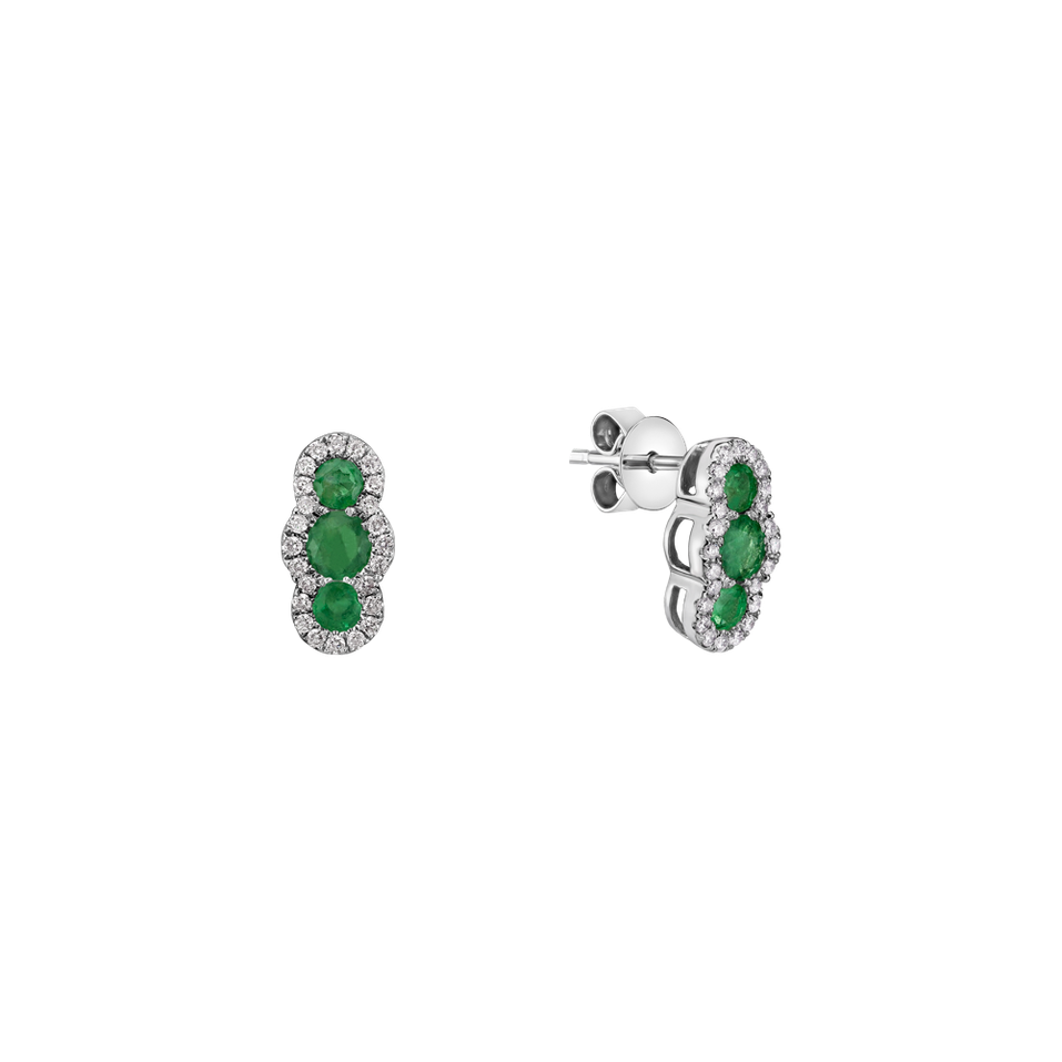 Diamond earrings with Emerald Nora