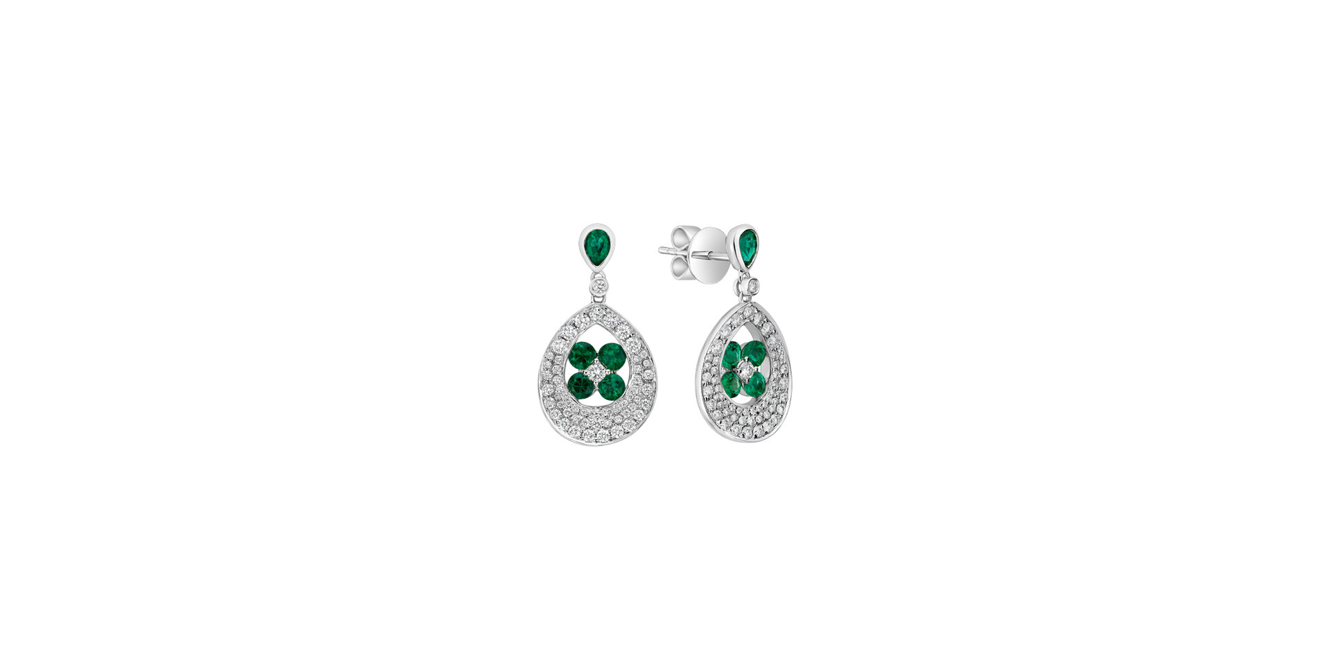 Diamond earrings and Emerald Forest Charm