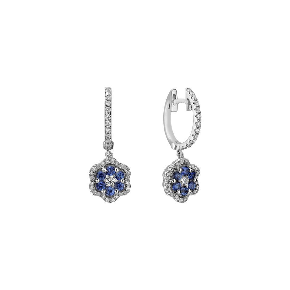 Diamond earrings and Sapphire Blooming Jewellery