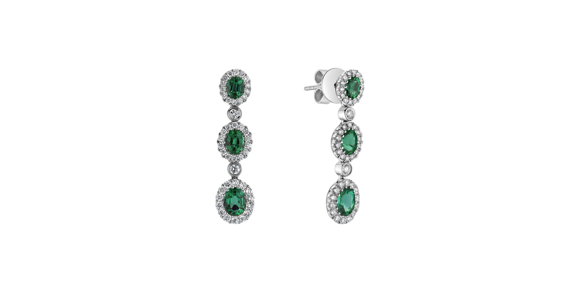 Diamond earrings and Emerald Starry Nocturne