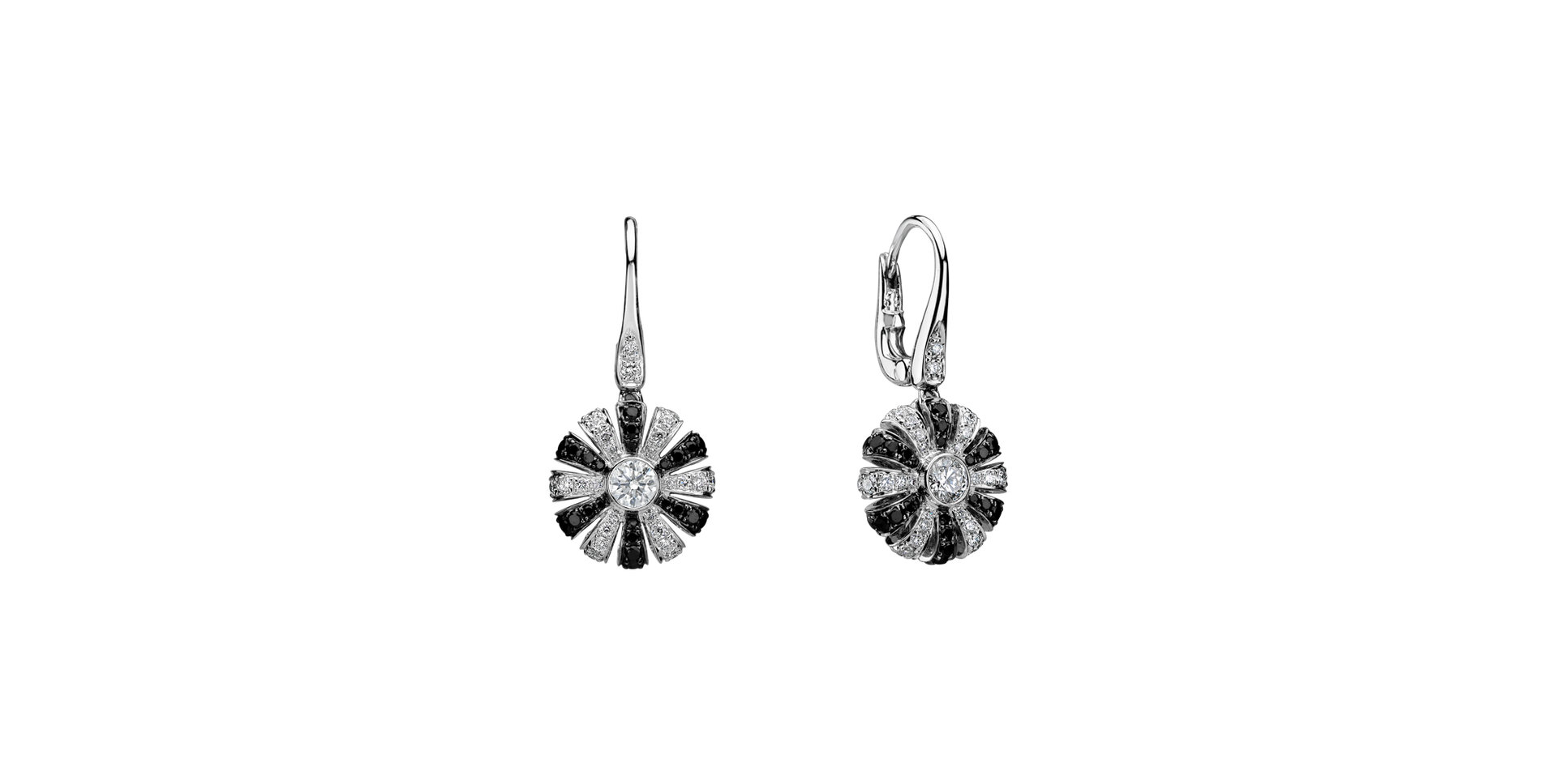 Earrings with black and white diamonds Ieva