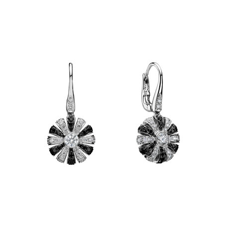 Earrings with black and white diamonds Ieva
