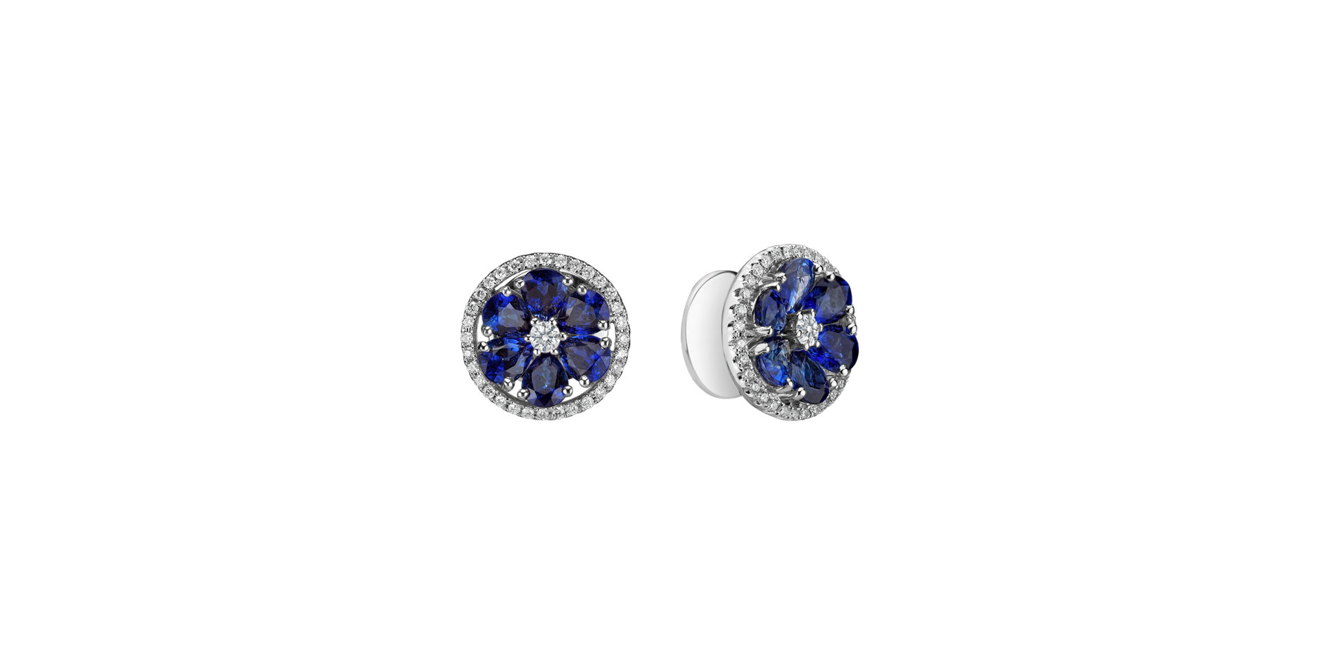 Diamond earrings and Sapphire Sapphire Flowers