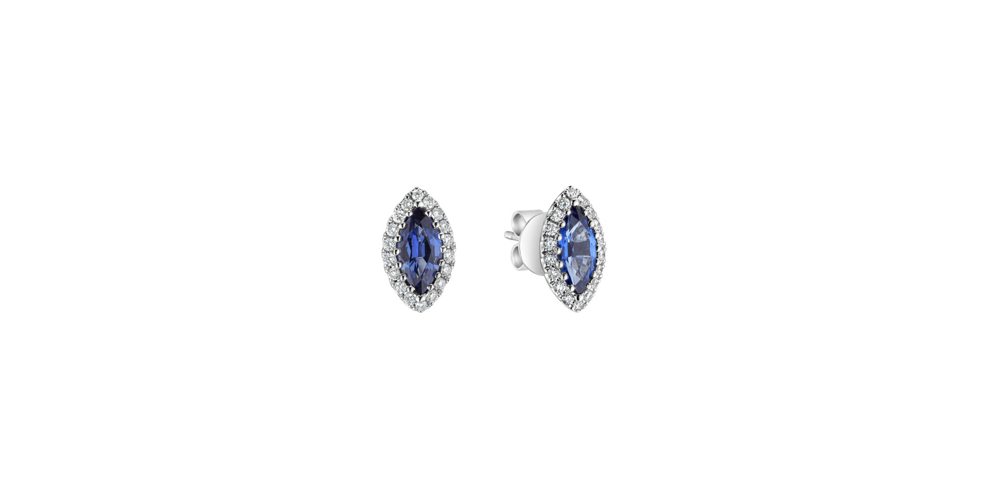 Diamond earrings with Sapphire Sign of Desire