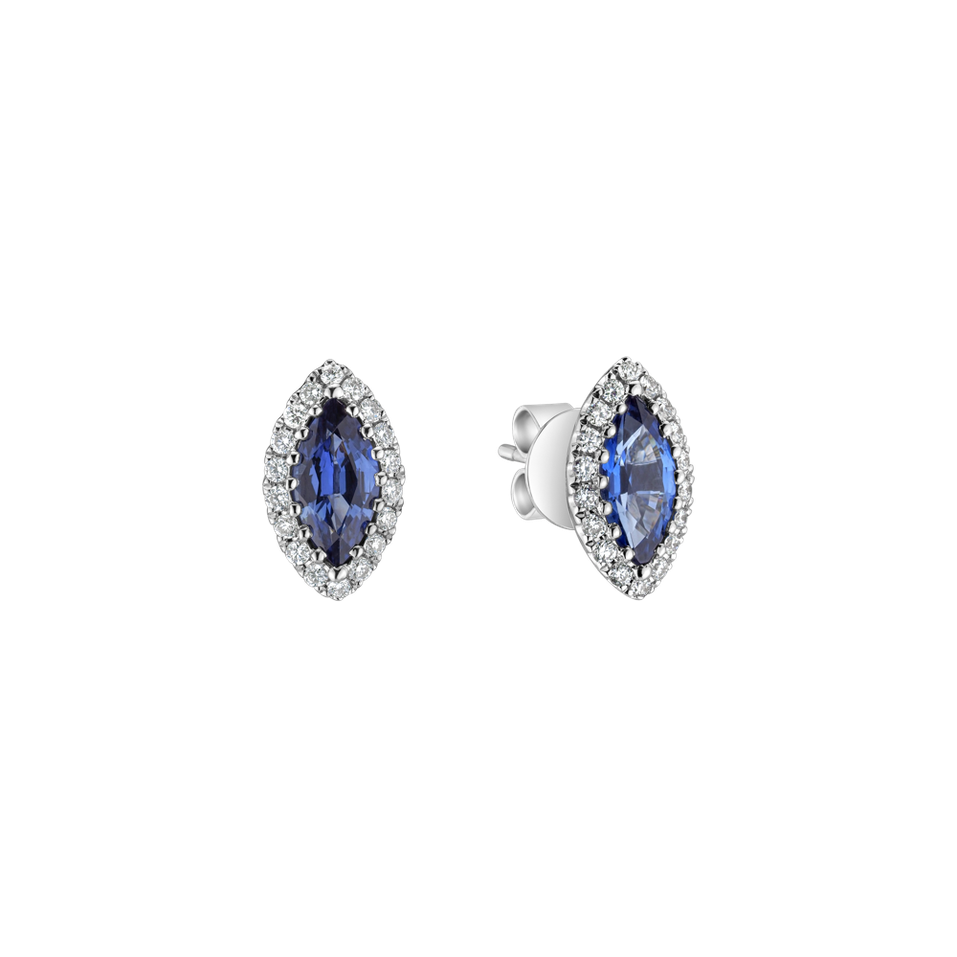 Diamond earrings with Sapphire Sign of Desire