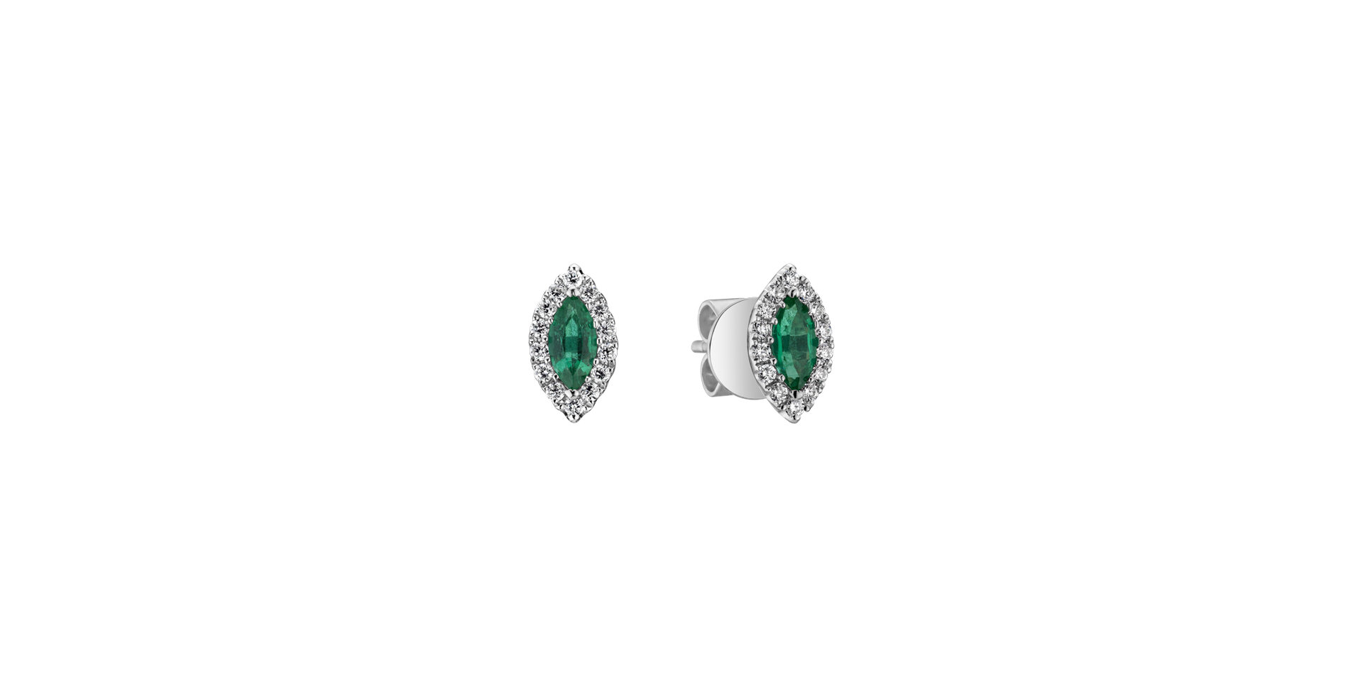 Diamond earrings with Emerald Sign of Desire