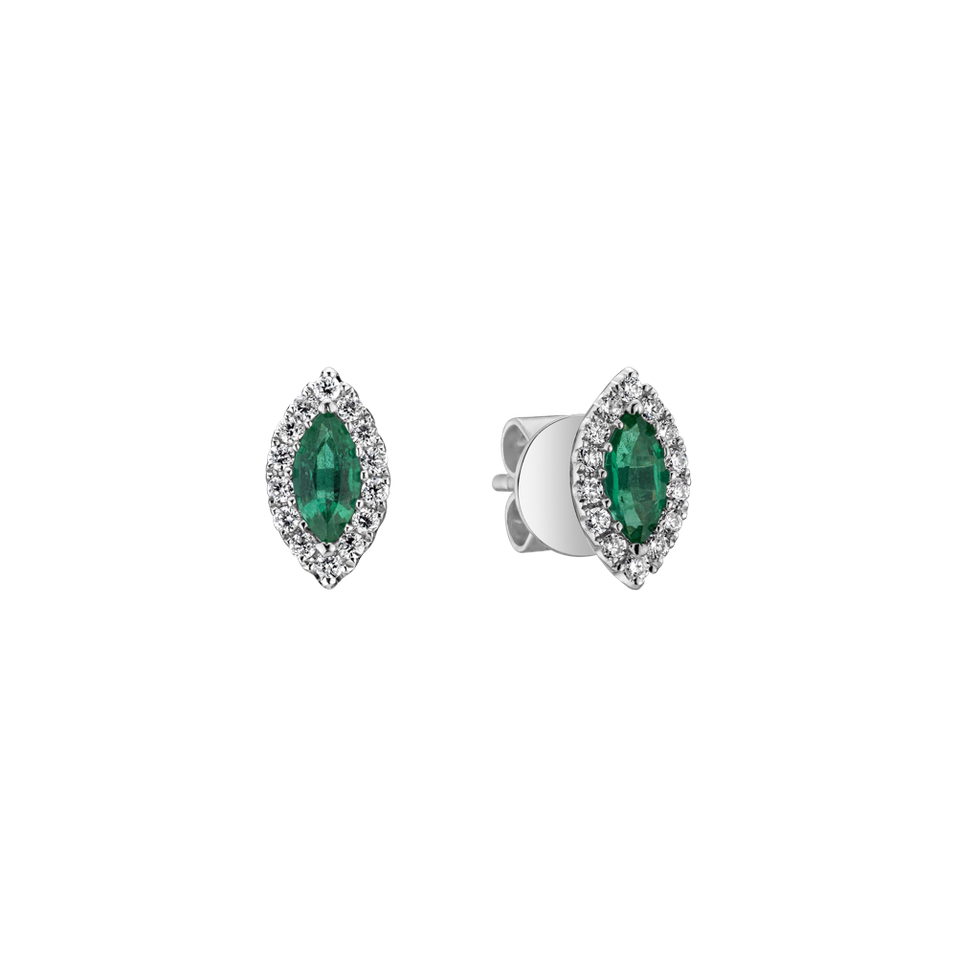 Diamond earrings with Emerald Sign of Desire