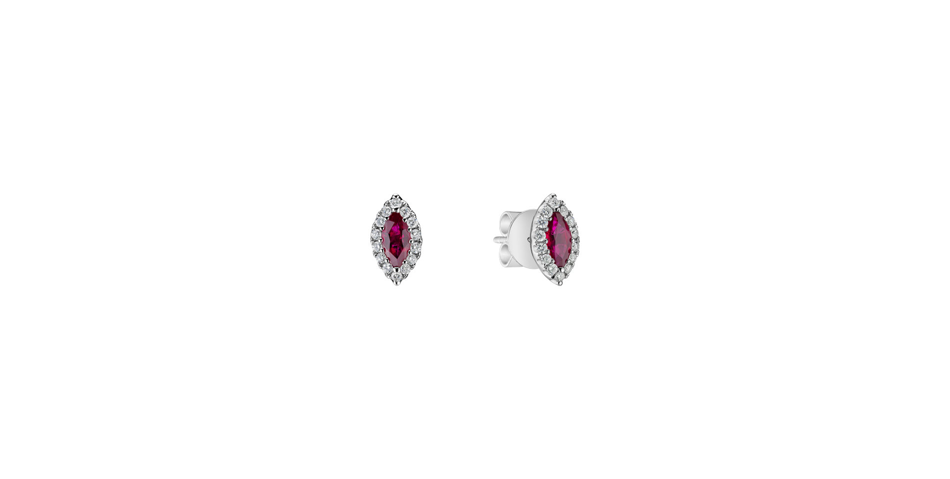 Diamond earrings with Ruby Sign of Desire