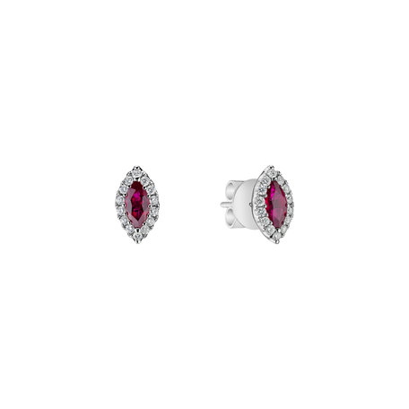Diamond earrings with Ruby Sign of Desire