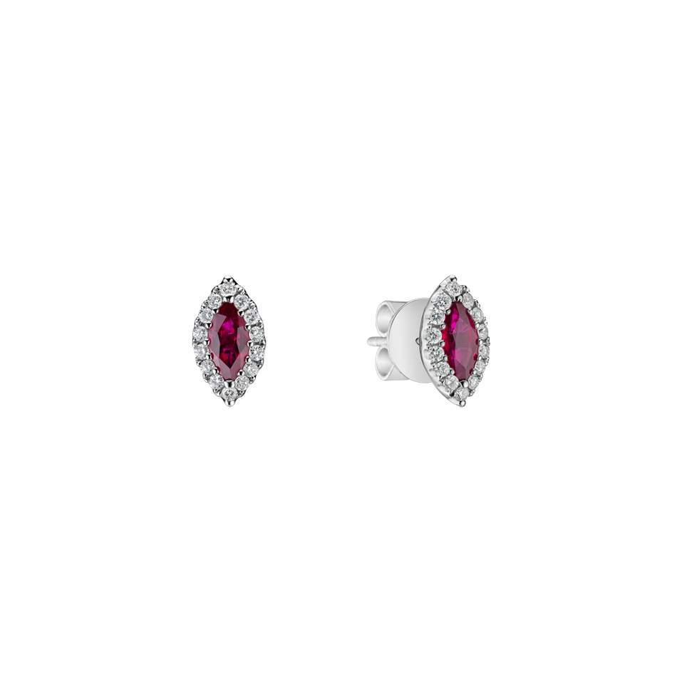 Diamond earrings with Ruby Sign of Desire