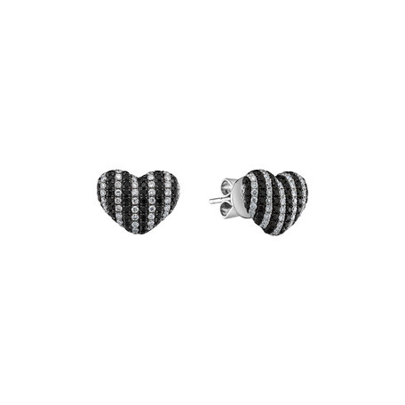 Earrings with black and white diamonds Lavinia