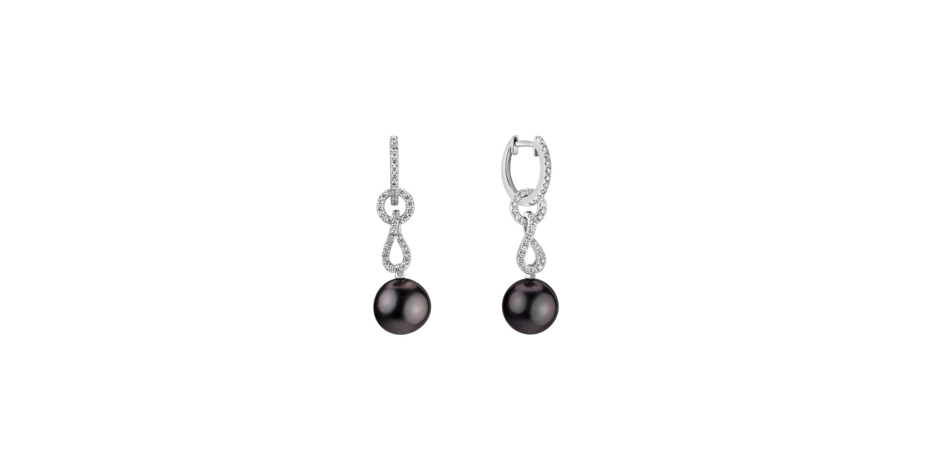 Diamond earrings with Pearl Sirens Night