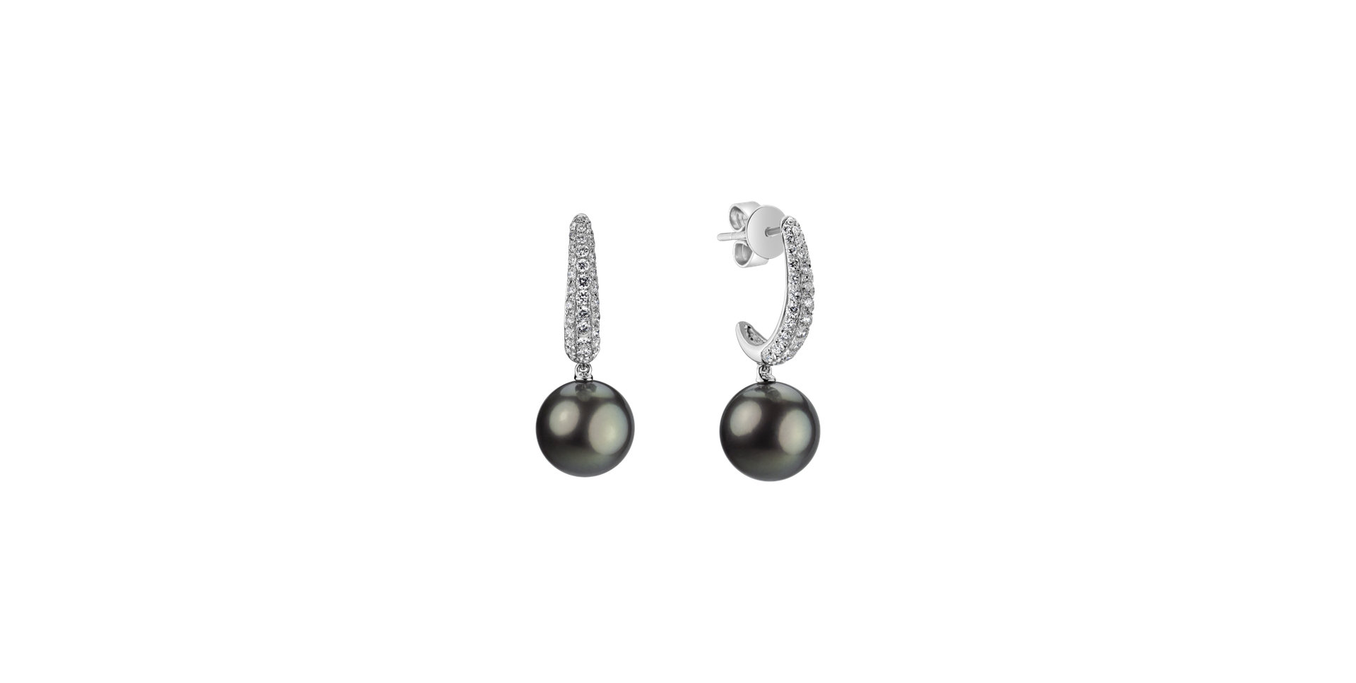 Diamond earrings with Pearl Pearl Poem