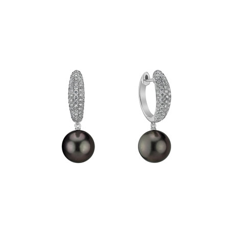 Diamond earrings with Pearl Eternal Waters