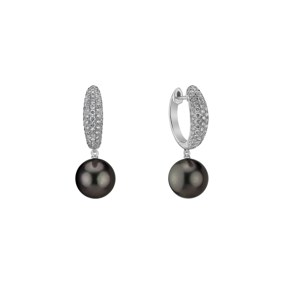 Diamond earrings with Pearl Eternal Waters