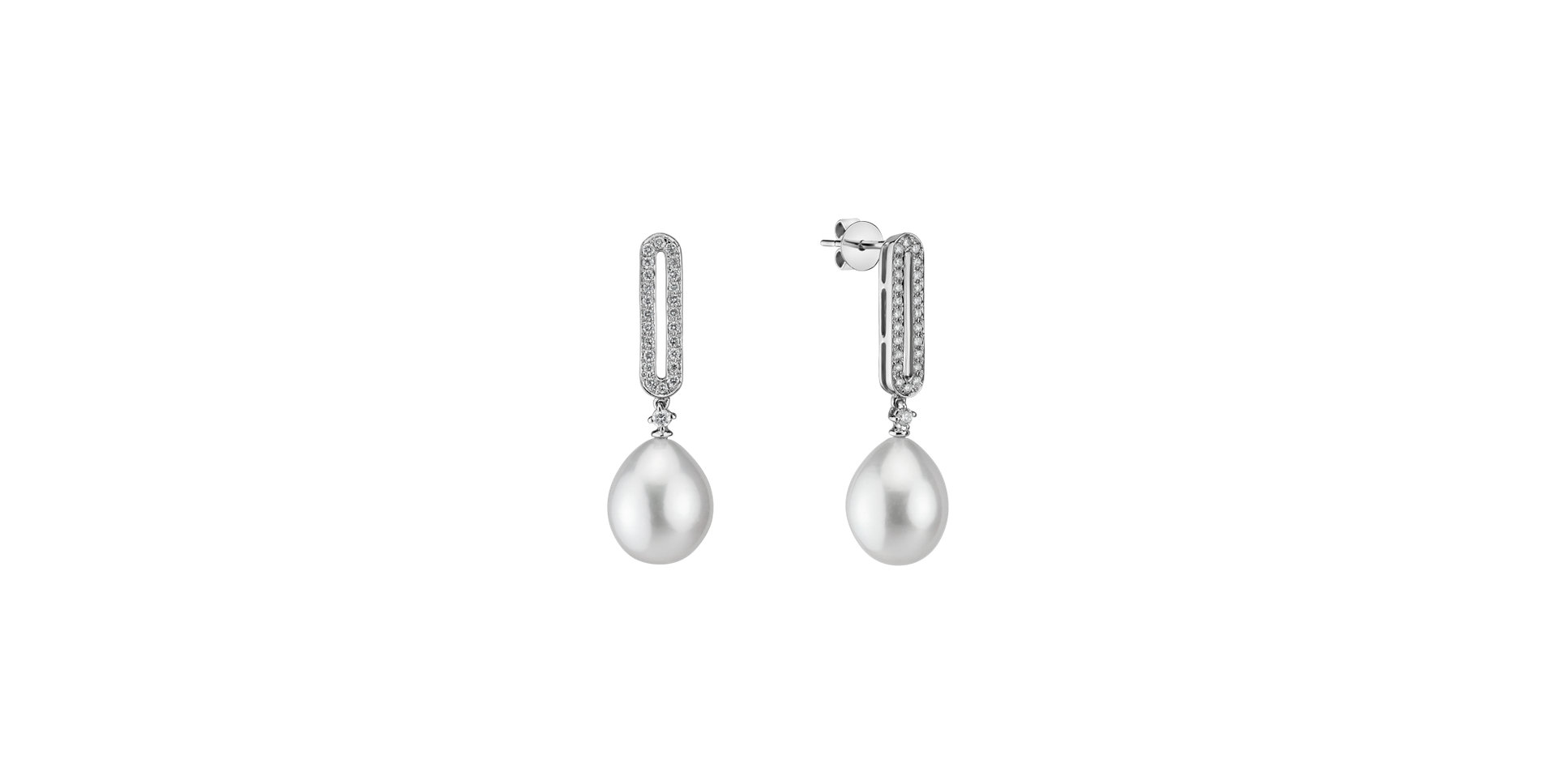 Diamond earrings with Pearl Mystical Siren