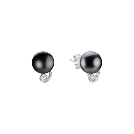 Diamond earrings with Pearl Barbados