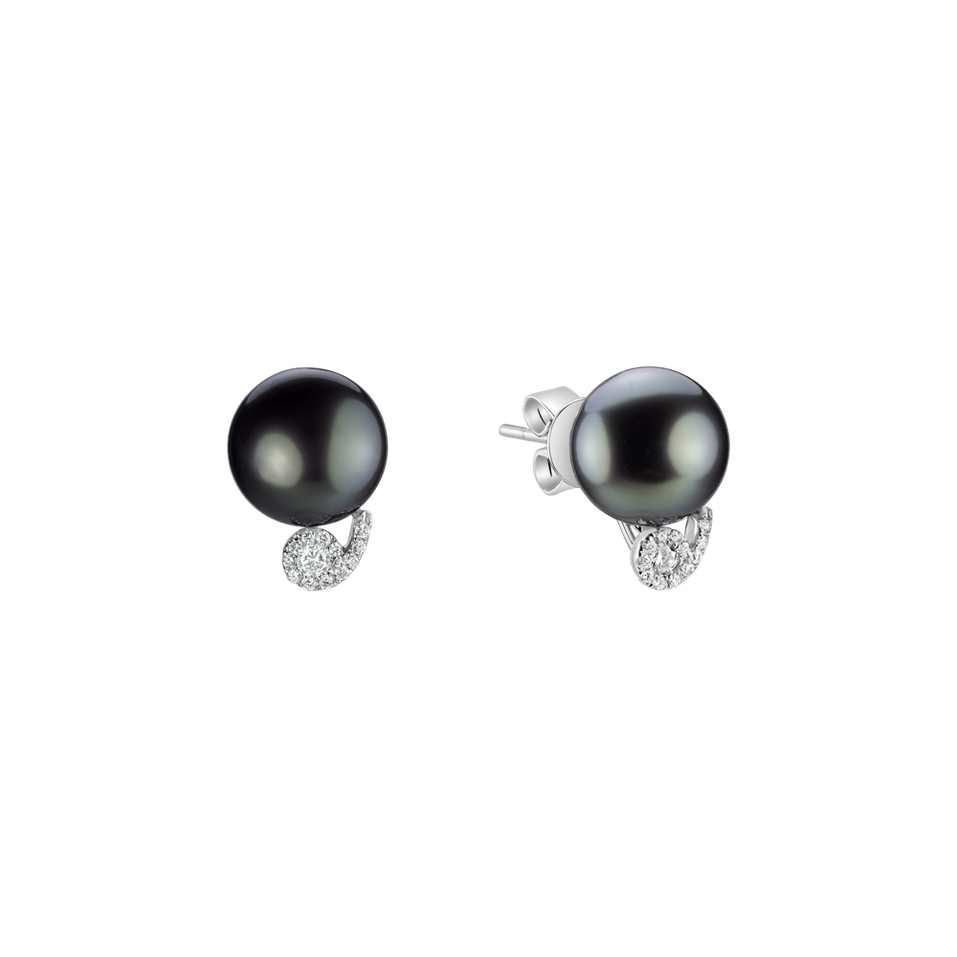 Diamond earrings with Pearl Barbados
