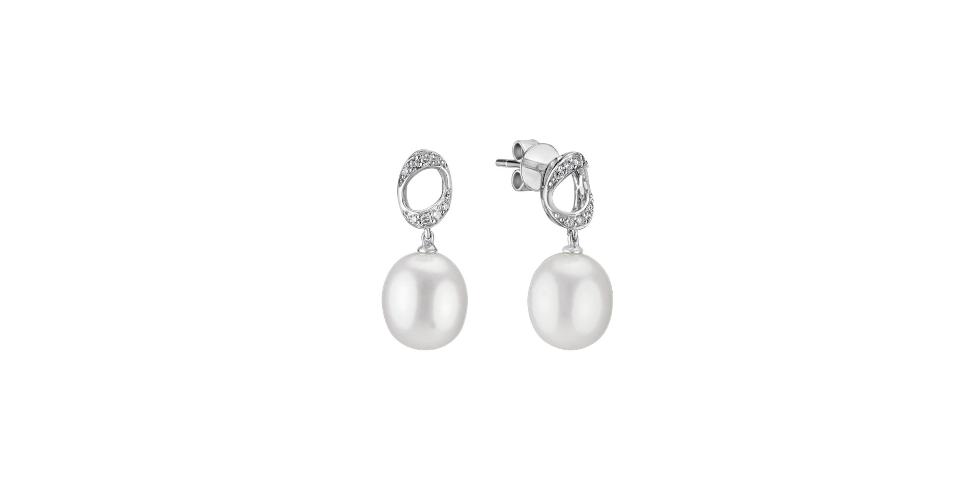 Diamond earrings with Pearl Merrigan