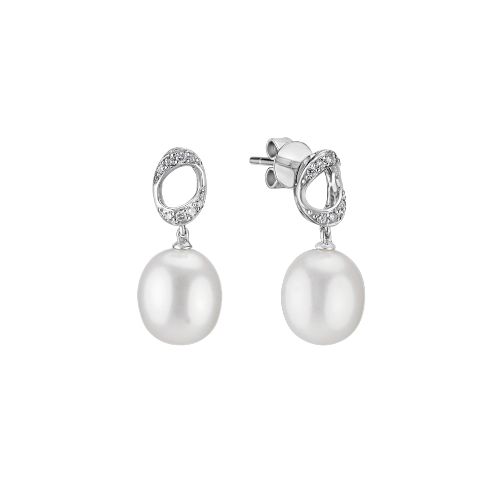 Diamond earrings with Pearl Merrigan