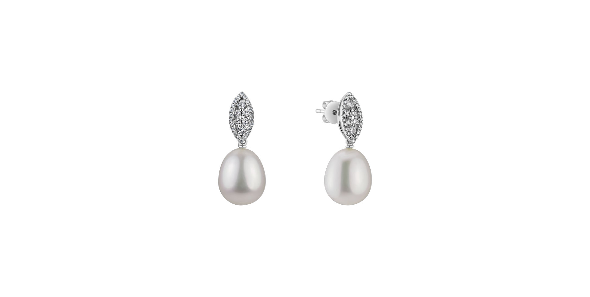 Diamond earrings with Pearl Pearls for Nina