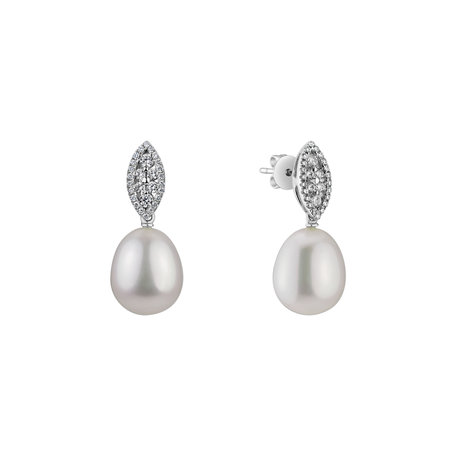Diamond earrings with Pearl Pearls for Nina