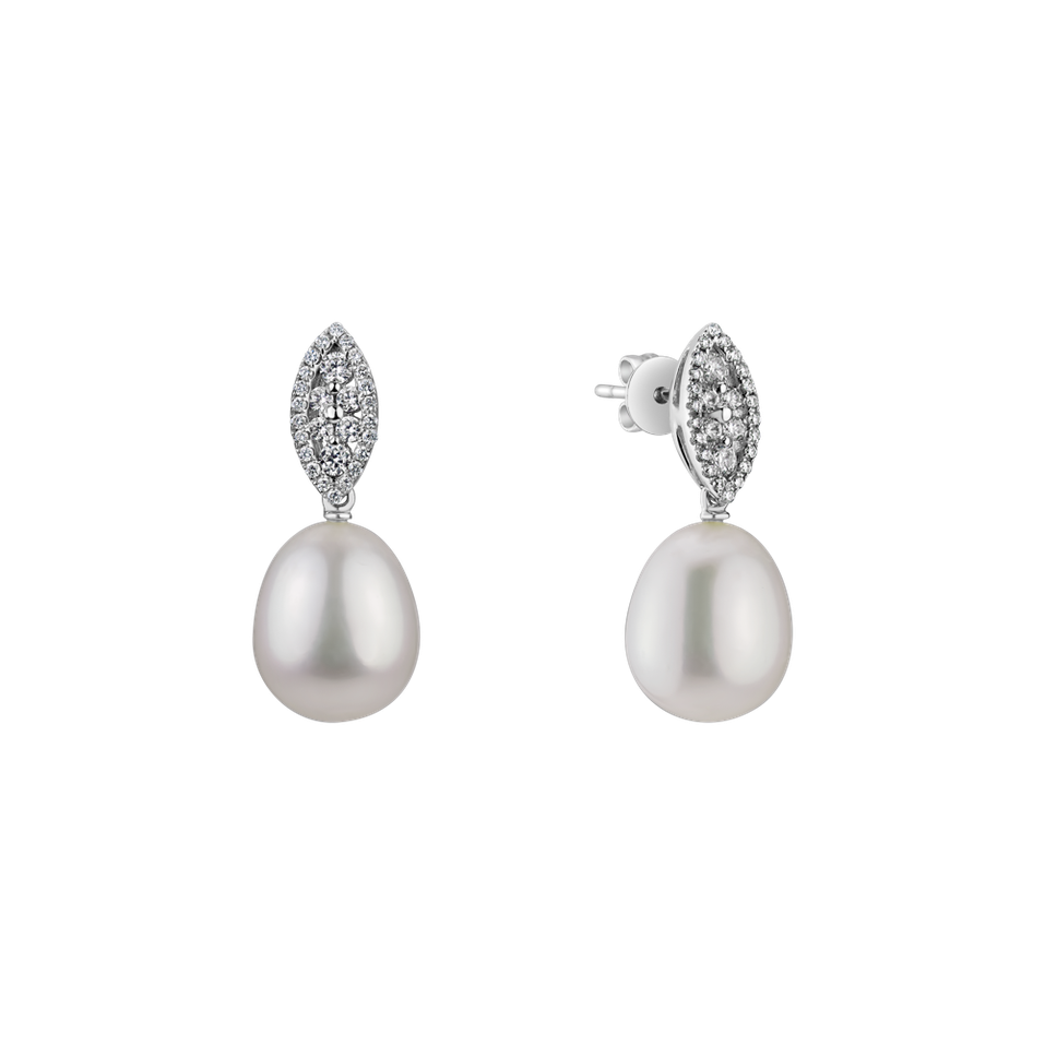 Diamond earrings with Pearl Pearls for Nina