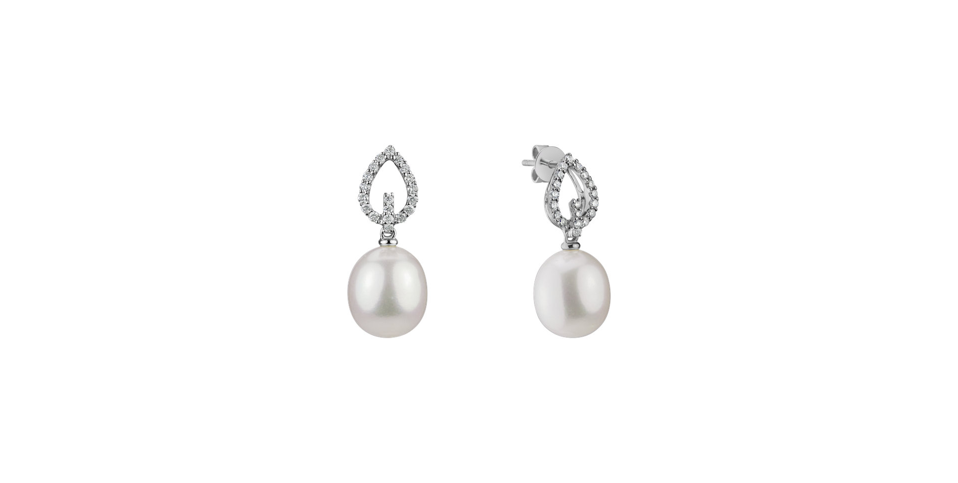 Diamond earrings with Pearl Mariangeles Coast