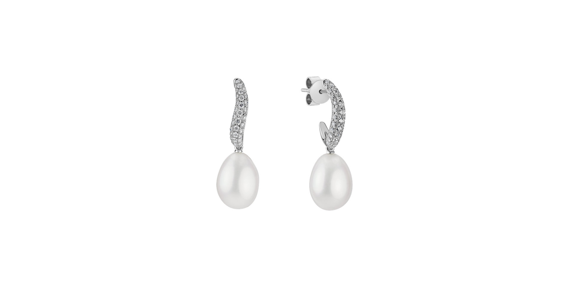 Diamond earrings with Pearl Coast for Margarita