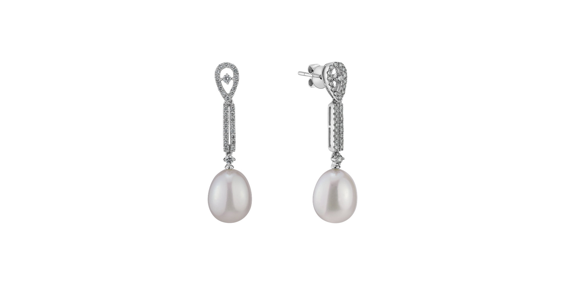 Diamond earrings with Pearl Fragments of Memories